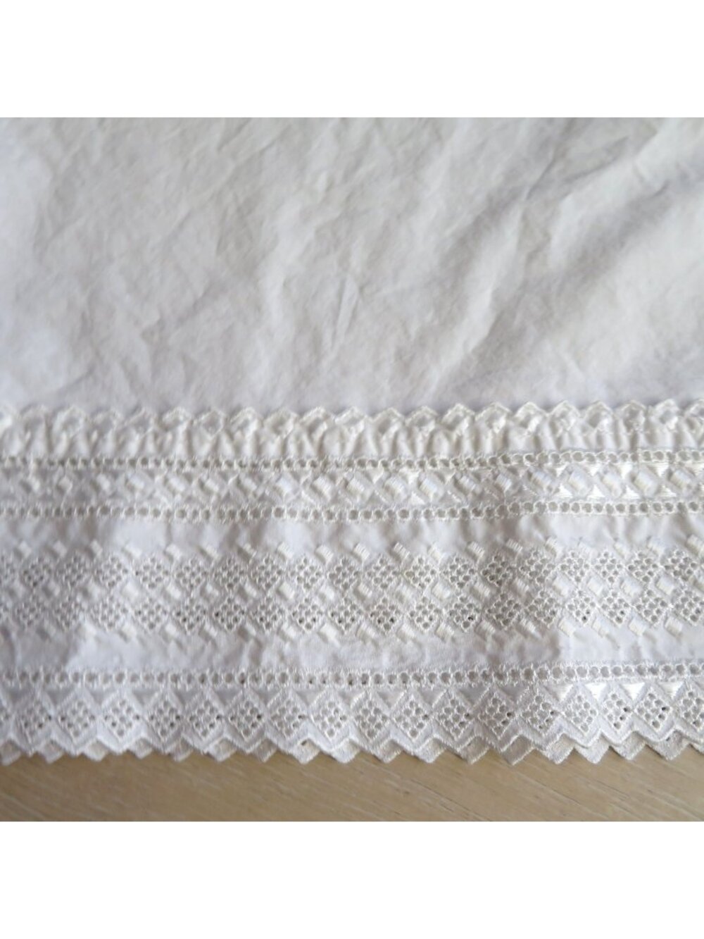 Vintage Martex Standard Pillowcase Lace Trim White Cotton Made In USA
